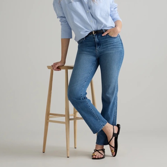 Quince Blue Straight Leg Jeans for Women - Picture 1 of 11